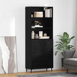 Highboard s ladicama Crni hrast 69,5 x 34 x 180 cm