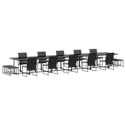 Vrtni set za objed 15 pcs Crna Čelik