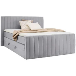 Carryhome BOXSPRING POSTELJA 160 cm  x 200 cm , tekstil siva