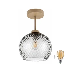 BRILAGI - LED plafonski luster R GLASS 1xE27/60W/230V prečnik 25 cm bež/dimno siv