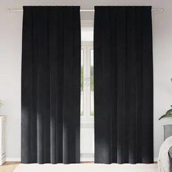 Zavjese za zamračivanje 2 pcs Crna 140 x 225 cm Baršun