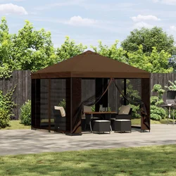 Gazebo 3 x 3 m Smeđa Poliester i čelik 190 gsm