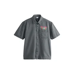 Next Srajca kari/siv denim/svetlo roza/temno rdeča