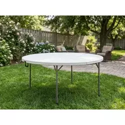 Okrugli plastični Sto 122cm sa metalnom konstrukcijom