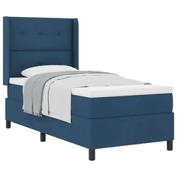 Vidaxl Postelja z vzmetnico z blazino Modra 200 x 80 cm blago