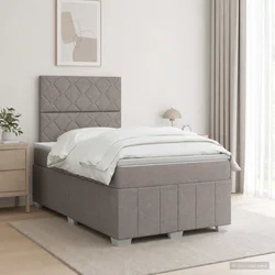 Vidaxl Postelja boxspring z vzmetnico Taupe 120 x 190 cm Blago