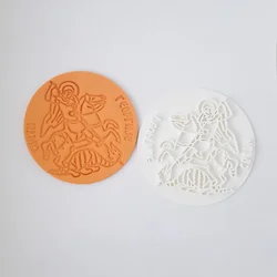 KREATIVNI SLATKIŠI Pečat ikone Sveti Georgije ?urđevdan, Bez sekača, 8 cm, Beli