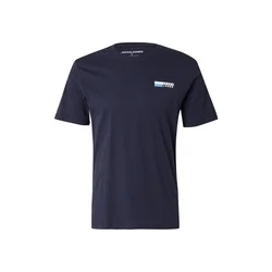 JACK & JONES Majica nočno modra/svetlo modra/bela
