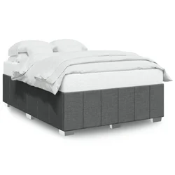 Vidaxl Posteljni okvir brez vzmetnice temno siv 140x190 cm blago