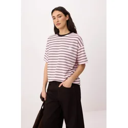Trendyol Široka majica rosé/črna/bela