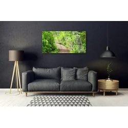 tulup.si Steklena slika Stopnice narava 125x50 cm 2 obešalnika