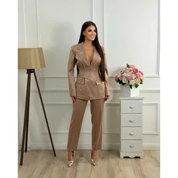 Squareonline Ženski komplet Mocha Satin Elegance, Bež
