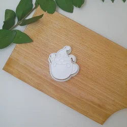KREATIVNI SLATKIŠI Modla za kolače i ukrase Gnom u šolji, 8 cm, Bela