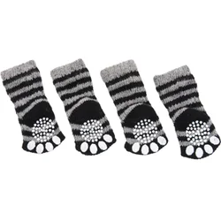 Flamingo nogavice non-slip črno-sive 4 kos -