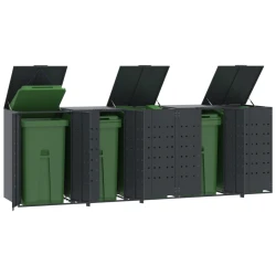 Spremište za 5 kante za otpad antracit 345x79x117 cm čelično
