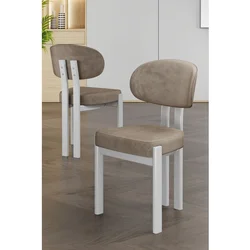 Hanah Home set trpezarijskih stolica Dore 4 kom, kapućino tkanina Babyface, bele metalne noge