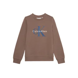 Calvin Klein Jeans Majica mornarska / rjava / bela