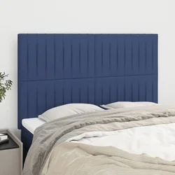 Vidaxl Posteljno vzglavje 4 kosa moder 72x5x78/88 cm blago