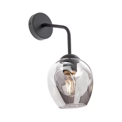 Redo 01-2618 - Zidna lampa PIERCE 1xE27/42W/230V crna/zadimljena