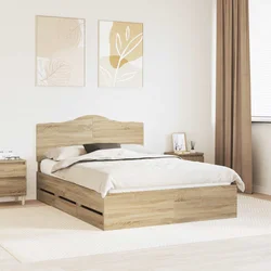 Krevetna konstrukcija s ladicama Hrast sonoma 150 x 200 cm