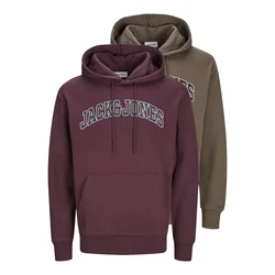 JACK & JONES Majica JJECaleb zelena / bordo / črna / bela