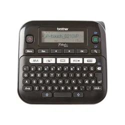 Brother PT-D210VP, Desktop, QWERTY keyboard, TZ tapes 3.5 to 12 mm, Battery optional, Graphic Display, Template library, Flat keyboards, Adapter AC, Carry Case