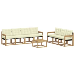 Set vanjskih sofa s jastukom 8 pcs Bijela i krem