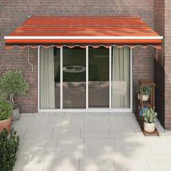 shumee Zložljiva tenda oranžna in rjava 3x2,5 m blago in aluminij