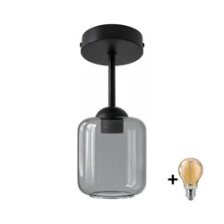 BRILAGI - LED Plafonski luster R GLASS 1xE27/60W/230V prečnik 14 cm crna/zadimljena siva