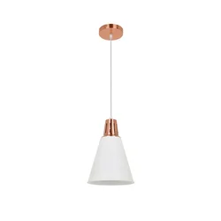 Klausen KL 6237 - Luster na sajli SHADE 1xE27/15W/230V bakarna/bela