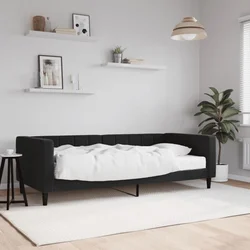 Dnevni krevet s madracem crni 90 x 190 cm baršunasti