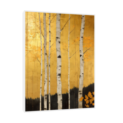 Canvas Slika na platnu Zlatna šuma, 45x60cm, Sa ramom, Beli