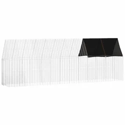 Kavez za piliće 2 pcs Srebrno 600 x 100 x 210 cm Cinkani čelik