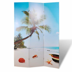 Sklopiva sobna pregrada s uzorkom plaže 120 x 170 cm
