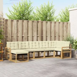 Set vanjskih sofa s jastukom 7 pcs Bijela i krem