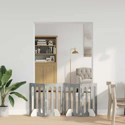 Preklopna ogradica za kućne ljubimce 4 pcs Betonsko Siva