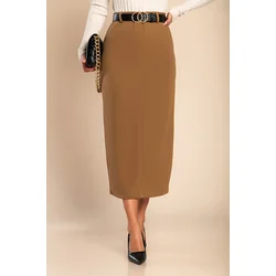 Elegantno midi krilo, kamelje