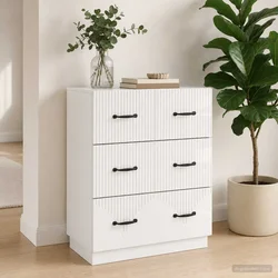 Ormar s ladicama Bijela visokog sjaja 66 x 34,5 x 87 cm