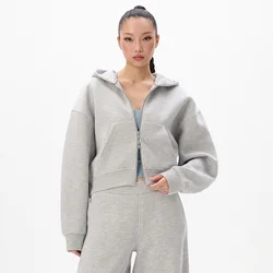 Cropp - Dukserica s kapuljačom i rajsferšlusom - light grey