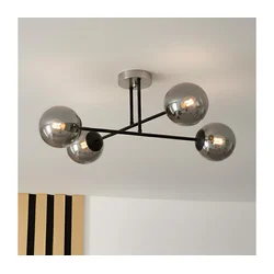 Brilagi - Plafonski luster MALIVA 4xE14/15W/230V mat hrom/zadimljeno staklo