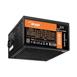 Akyga AK-C2-800 800W 80 Plus polmodularni ATX napajalnik