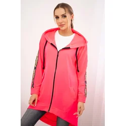 Sweatshirt with back zip pink neon
