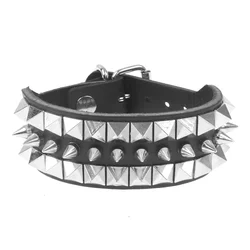 Zapestnica LEATHER & STEEL FASHION - Spikes and Pyramids - LSF1 164