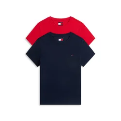 Tommy Jeans Majica  mornarska / rdeča