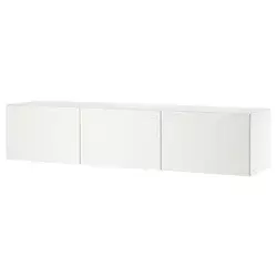 BESTA TV stalaža s vratima, bela/Laxviken bela, 180x42x38 cm