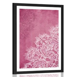 Plakat s paspartujem elementi rožaste Mandale - 40x60 no frame