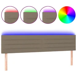 Vidaxl LED posteljno vzglavje taupe 180x5x78/88 cm blago