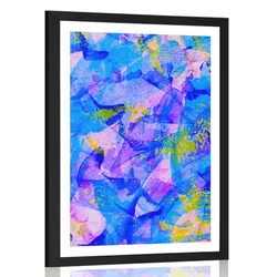Plakat s paspartujem pastelna abstraktna umetnost - 30x45 white