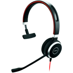 JABRA EVOLVE 40 MS Mono USB Headband, Noise cancelling, USB and 3.5 jack connectivity, with mute-button and volume control on the cord, Busylight , Di