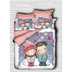 Aberto Design Set Double posteljine 110, 200x220cm, Ljubičasti